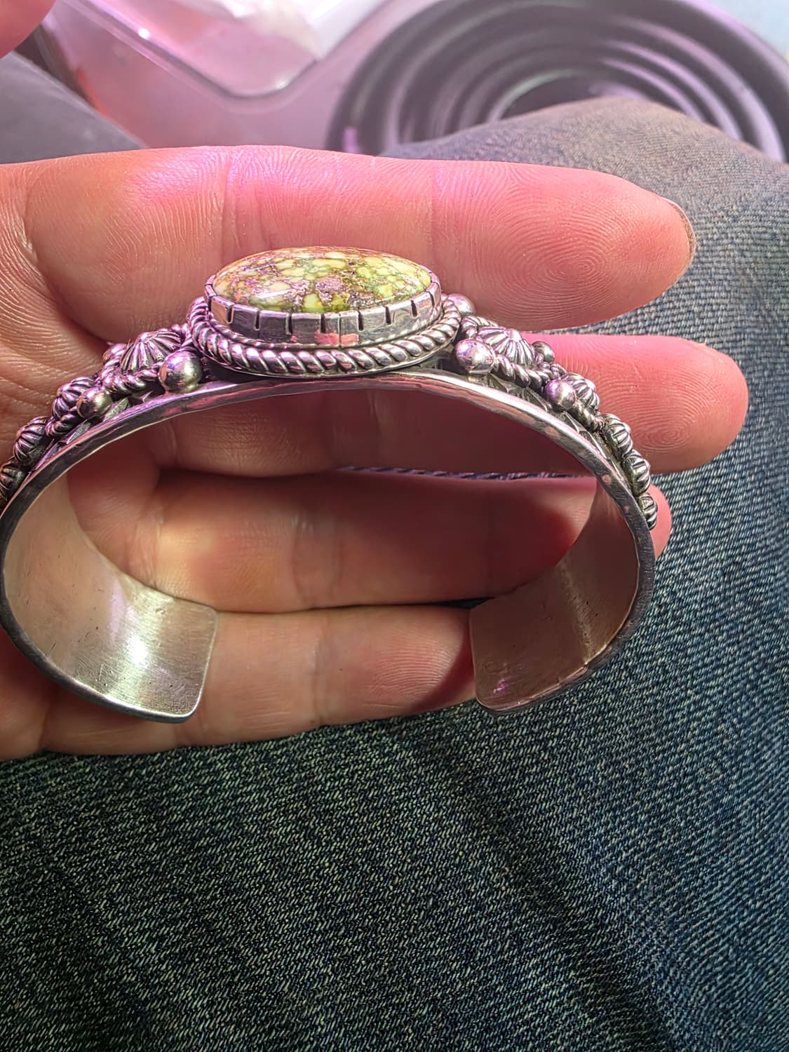 나바호 터키석 실버 팔찌 상품이미지5