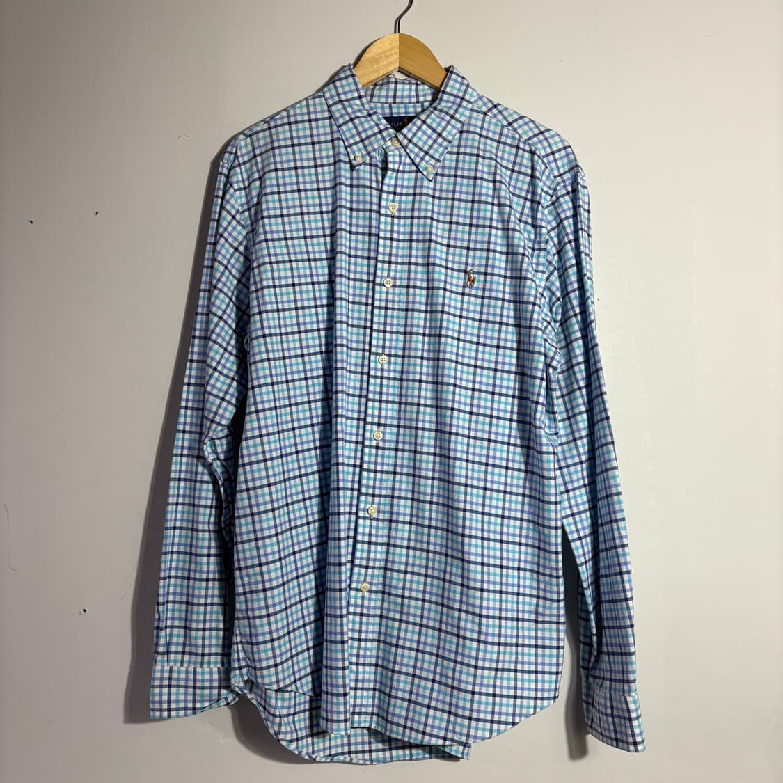 폴로 랄프로렌 블루 & 민트 체크 셔츠 (무료배송) 상품이미지1