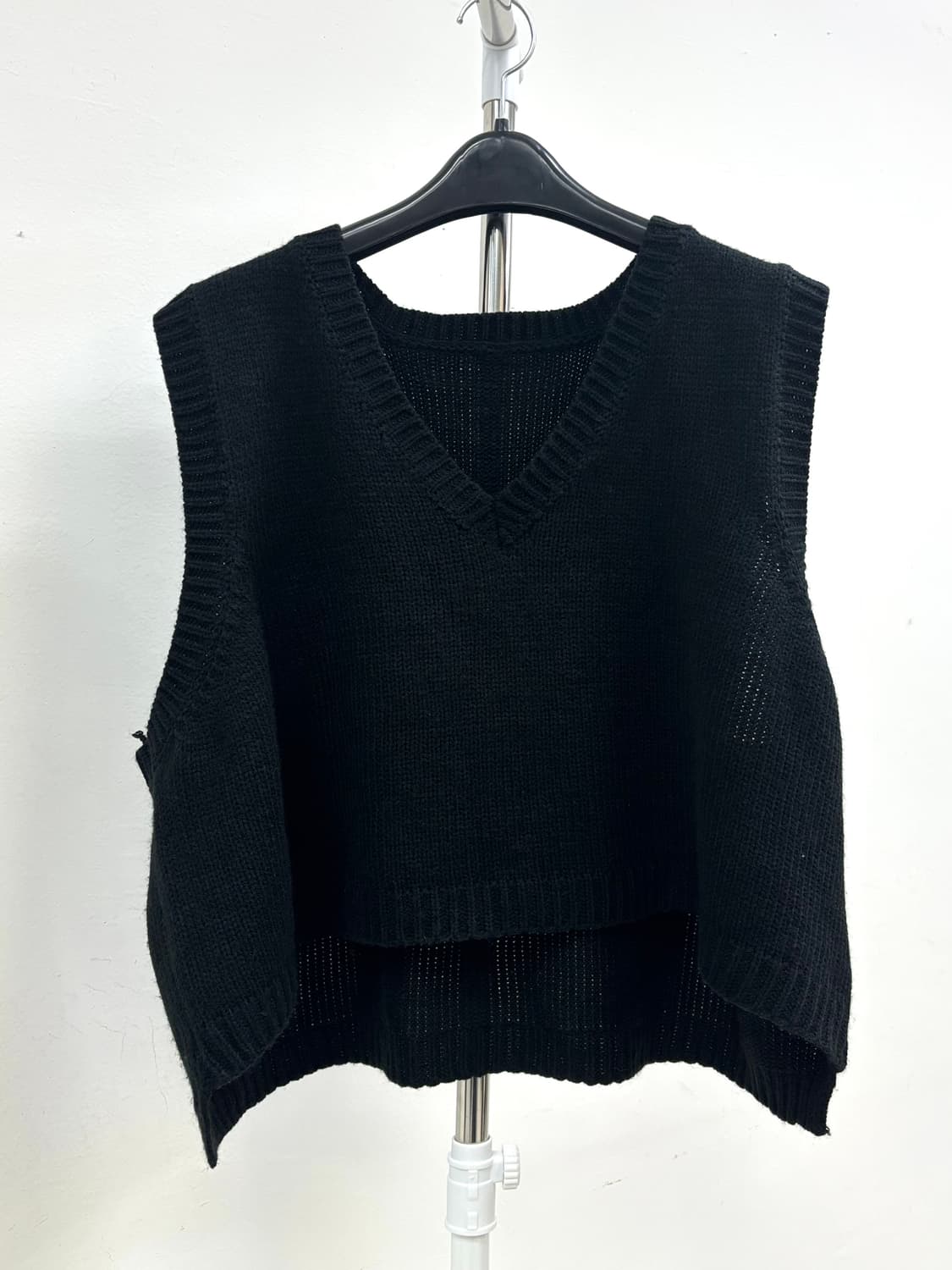 빈티지 블랙 니트 조끼 베스트 상품이미지5