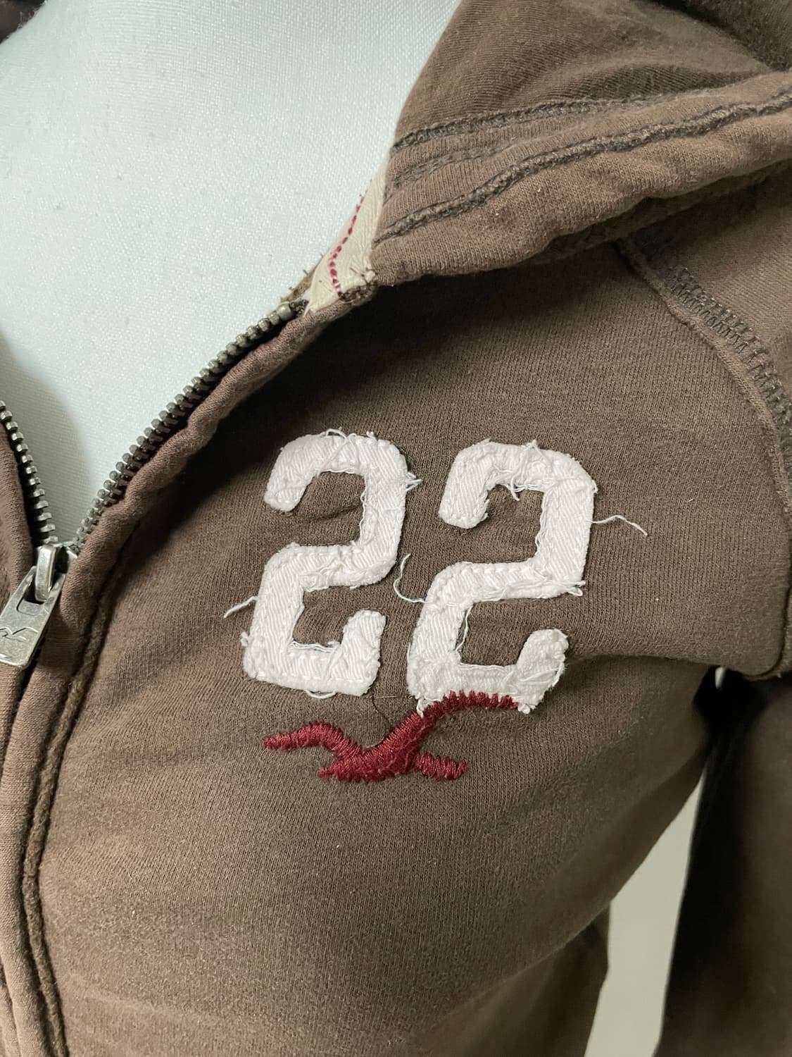 유일)홀리스터 딱붙 브라운 투웨이 후드집업 딸기초코 상품이미지9