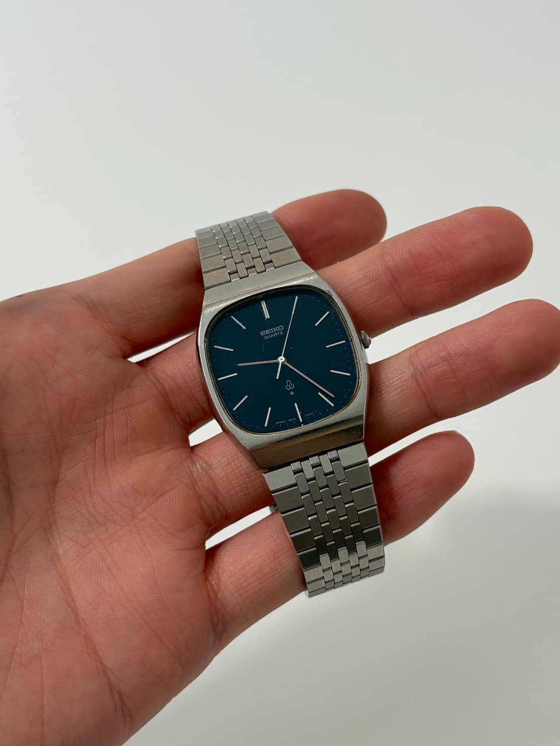 80s metalic blue dial square quartz 상품이미지2