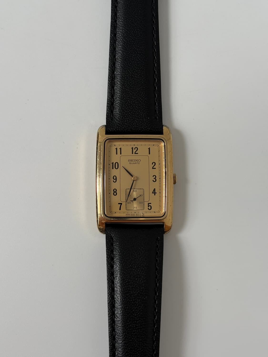 1980s Small Seconds Gold Tank Quartz 상품이미지4