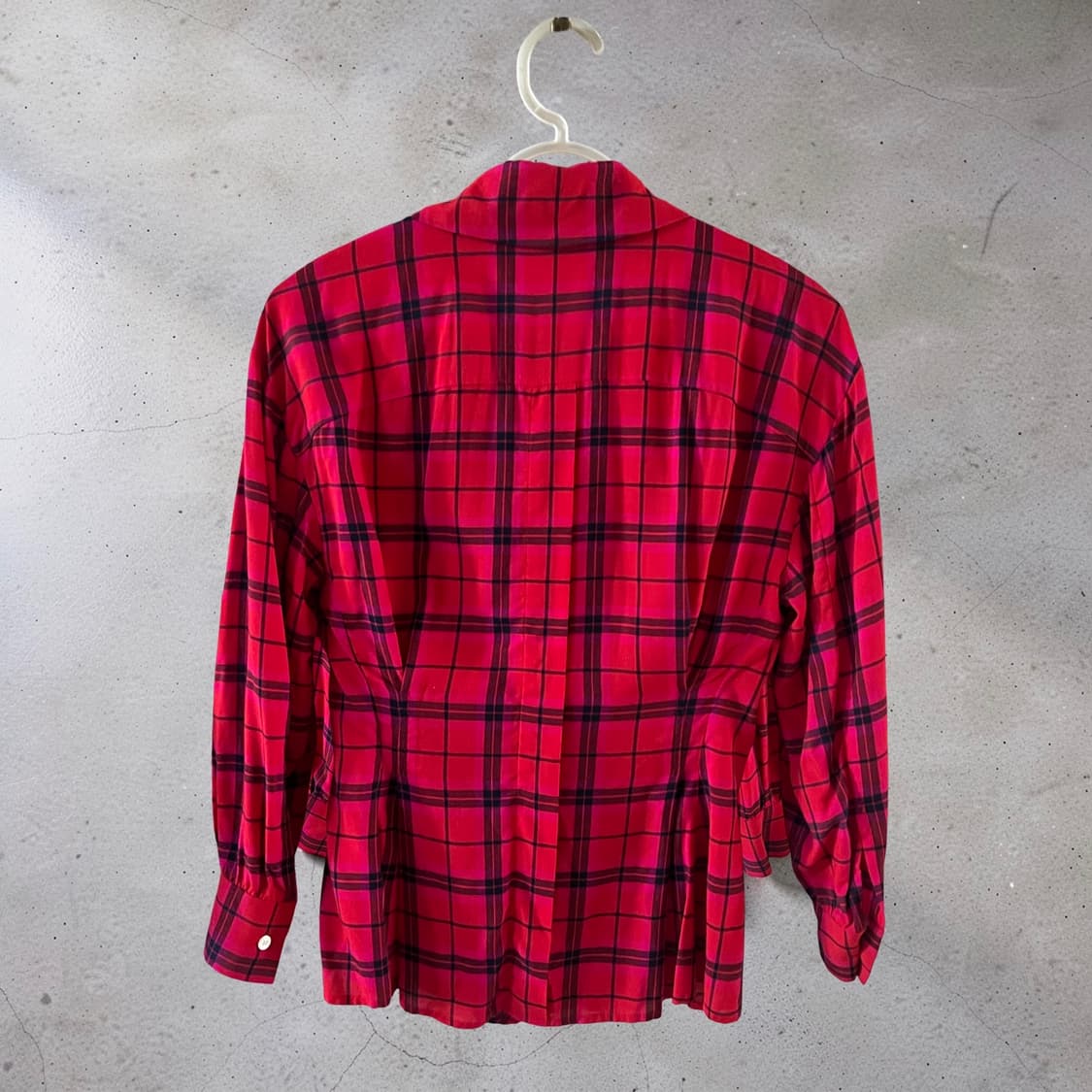 lucky chouette 레드체크 트위스트 블라우스 상품이미지2