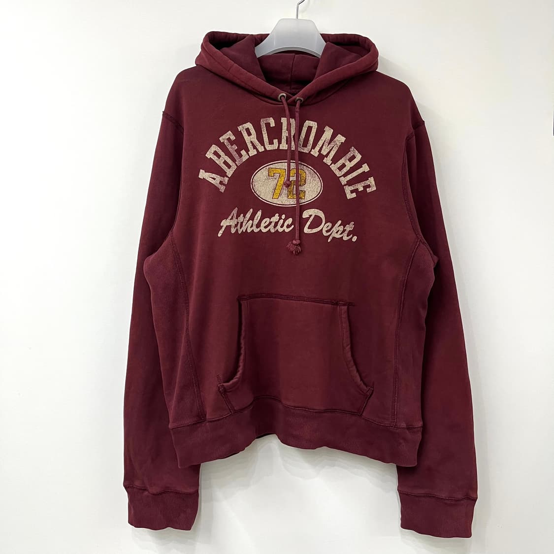 아베크롬비 빅로고 버건디 후드티 상품이미지2
