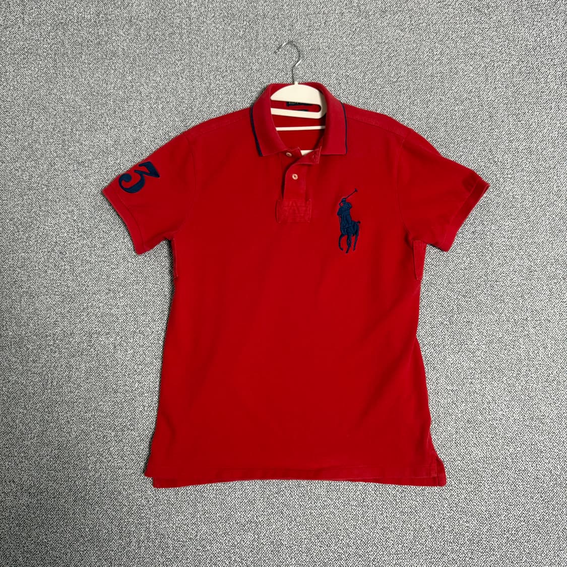 폴로 랄프로렌 빅포니 반팔 카라티 레드 M 상품이미지1