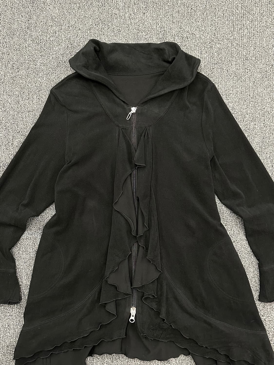 OS)Japanese Vintage 여성 프릴 레이스 집업 자켓 상품이미지4