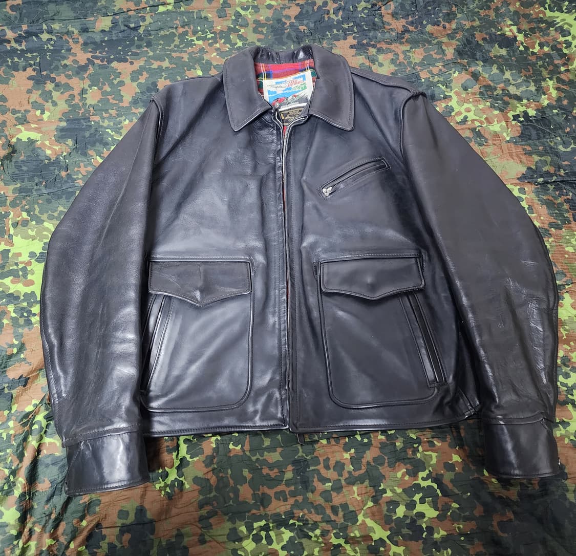 Aero Leather 디럭스 하프벨트 말가죽 자켓 상품이미지1