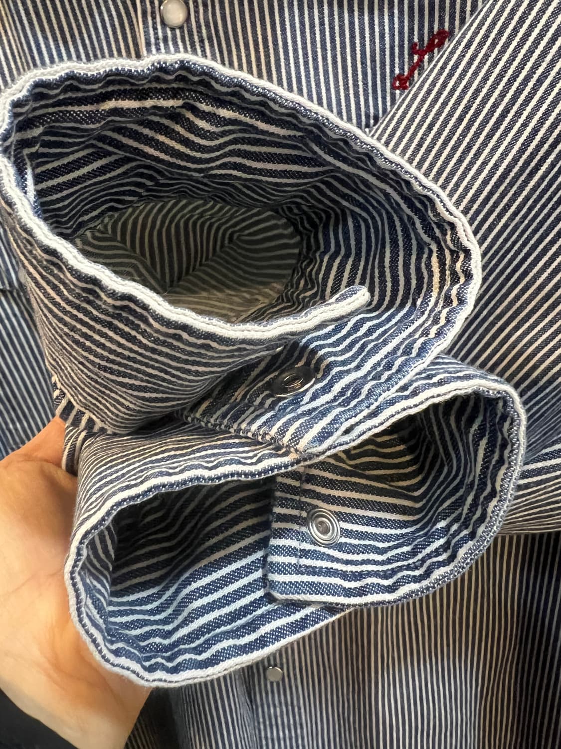 리바이스 남성 네이비 스트라이프 웨스턴자켓 셔츠자켓 상품이미지4