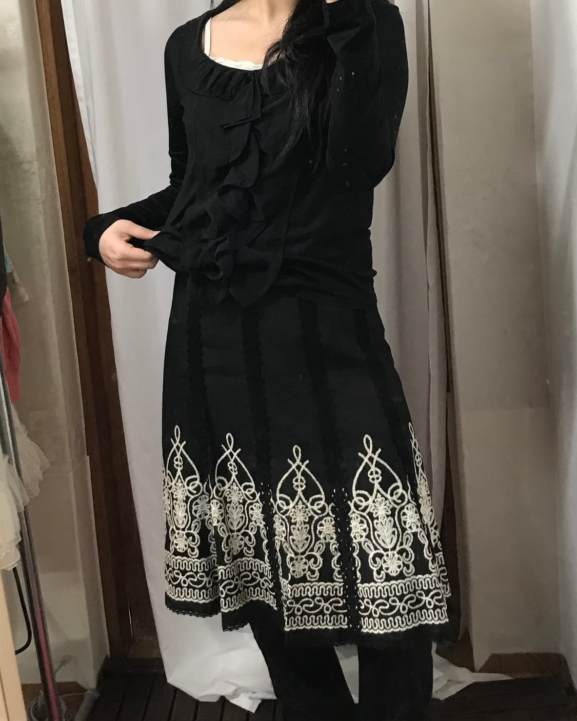 jpn oriental midi black skirt 상품이미지6