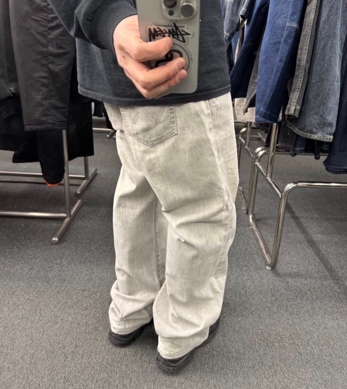 랭글러 빈티지 w3444 그레이 데님팬츠 상품이미지1