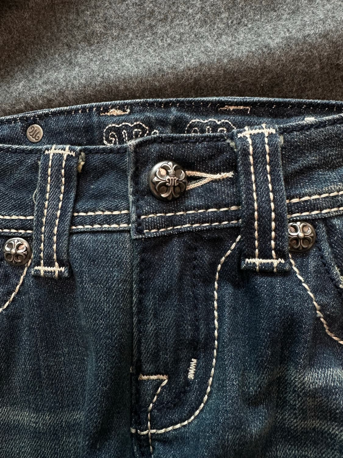 미스미 디테일 백패치 부츠컷 데님팬츠 y2k 펑크 상품이미지4