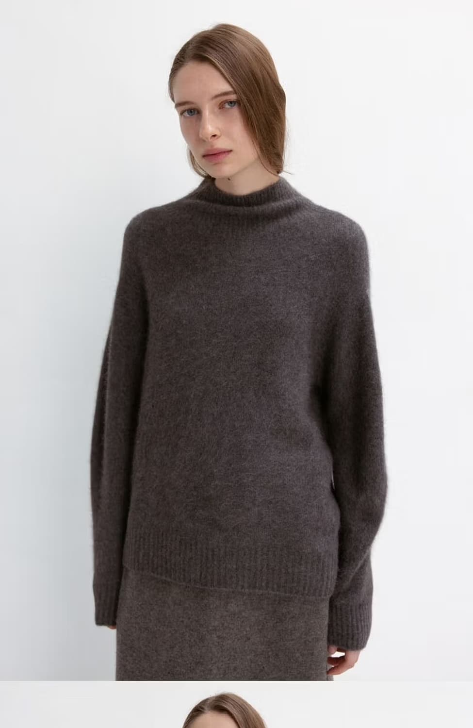 [새상품/77] 폭스+양모 홀가먼트 폴라 니트 블랙 상품이미지4