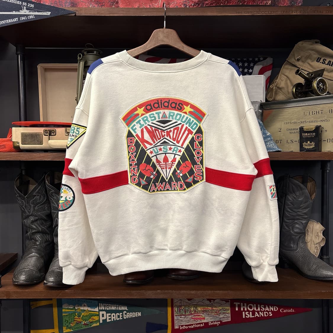 90s 아디다스 USA 복싱클럽 패치워크 맨투맨 스웻셔츠 N891 상품이미지2
