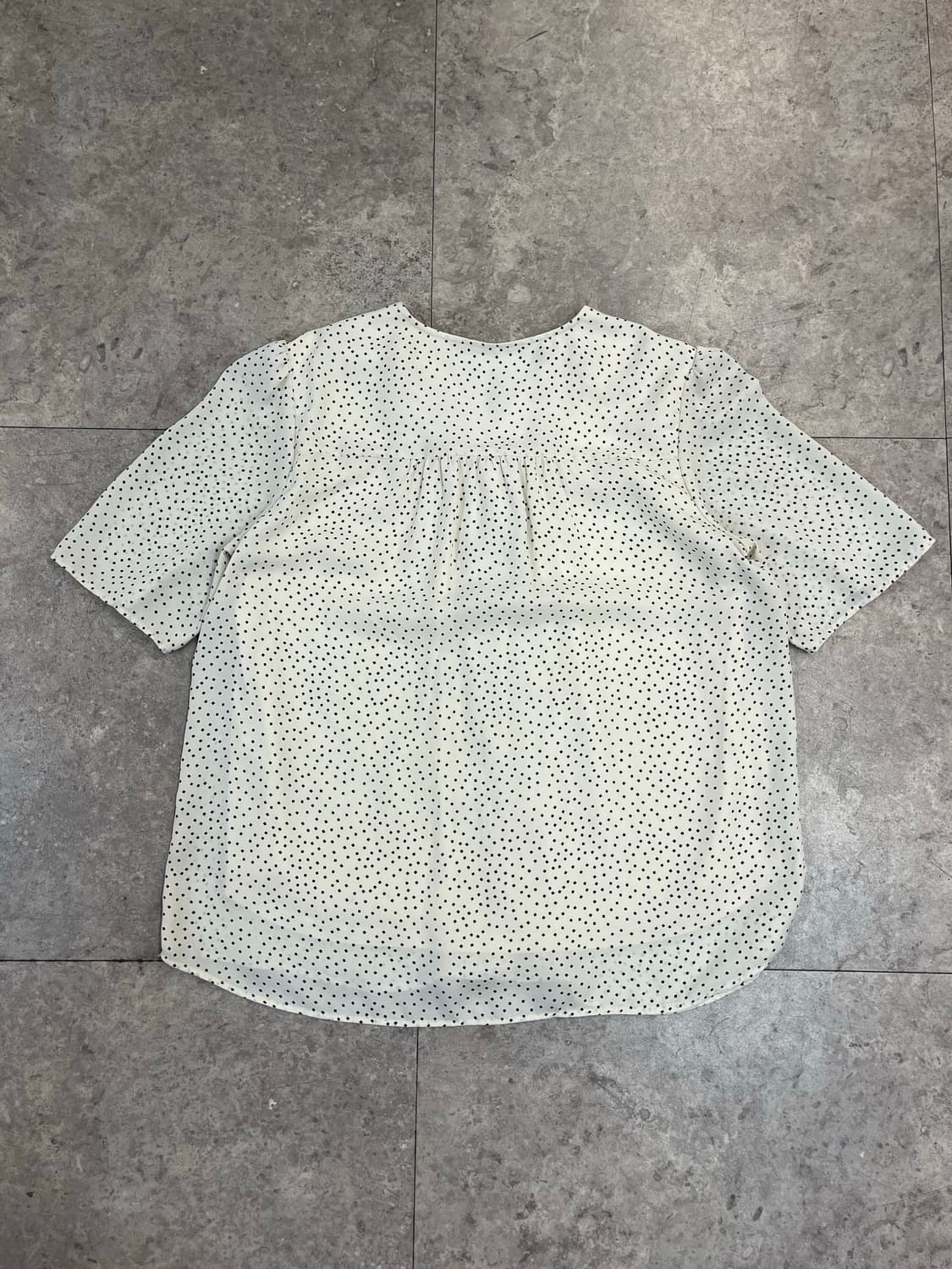 빈티지 패턴 반팔 블라우스 아이보리 #csz4092 상품이미지7