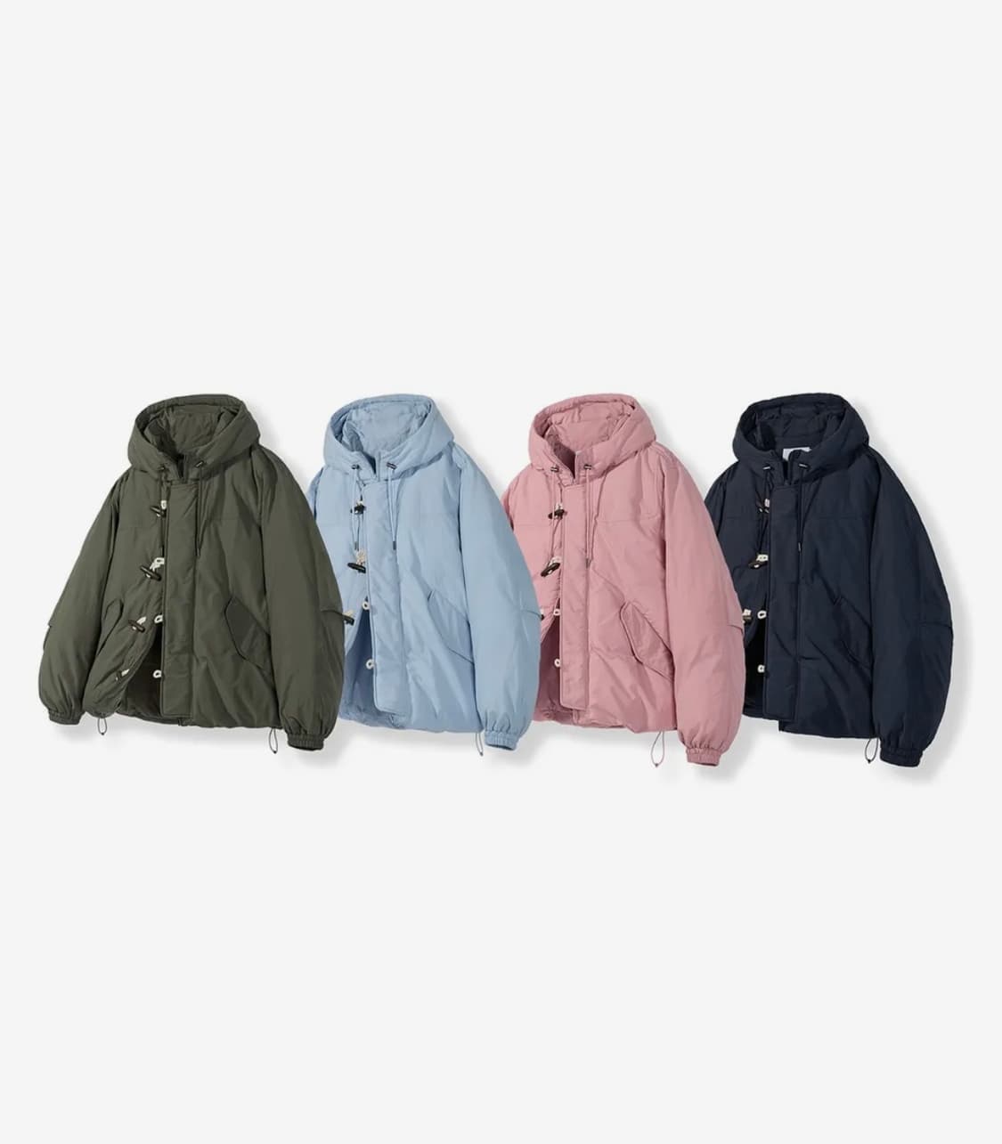 코드그라피 더플 후드 패딩(핑크, 카키) 상품이미지3