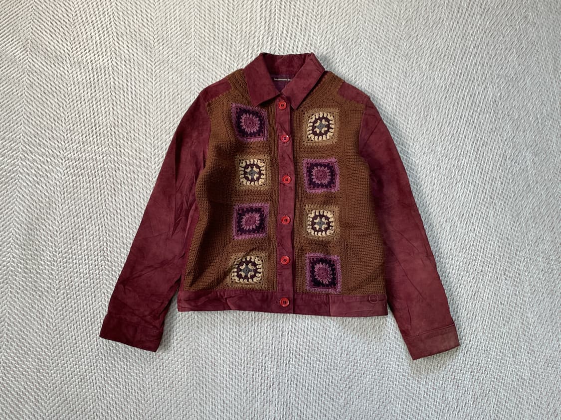 빈티지 크로셰  양가죽 스웨이드 자켓  J03487 상품이미지1