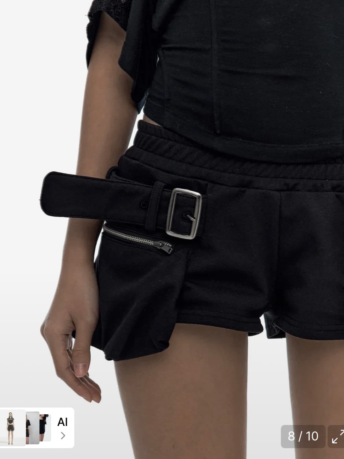 카시코 Belted Pocket Shorts Black 상품이미지4