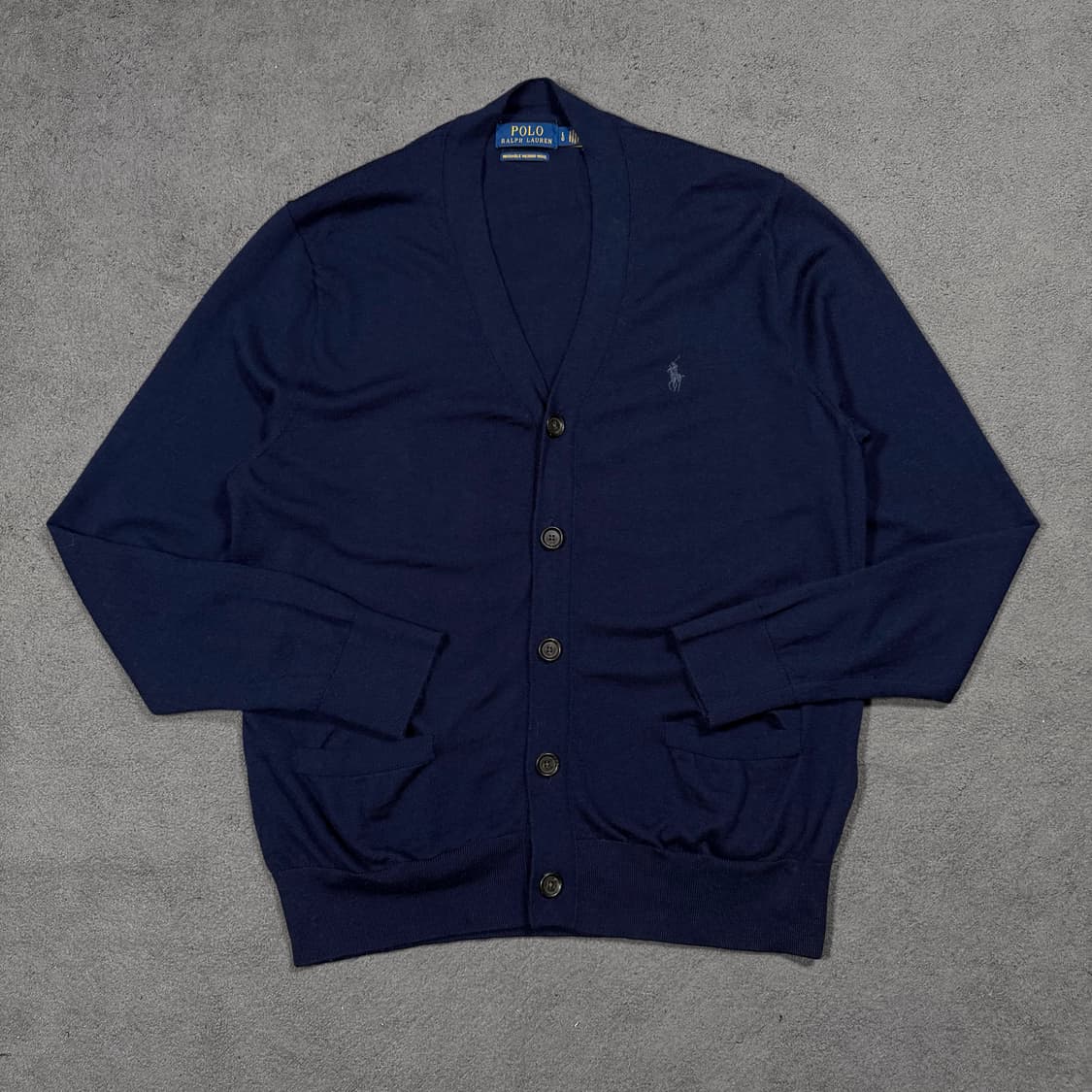 폴로 QR 메리노울 네이비 니트 가디건 상품이미지2