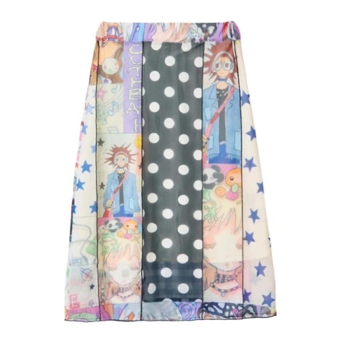 유쓰배쓰 YB X Oliwa Blocked Mesh Skirt_mix 상품이미지1