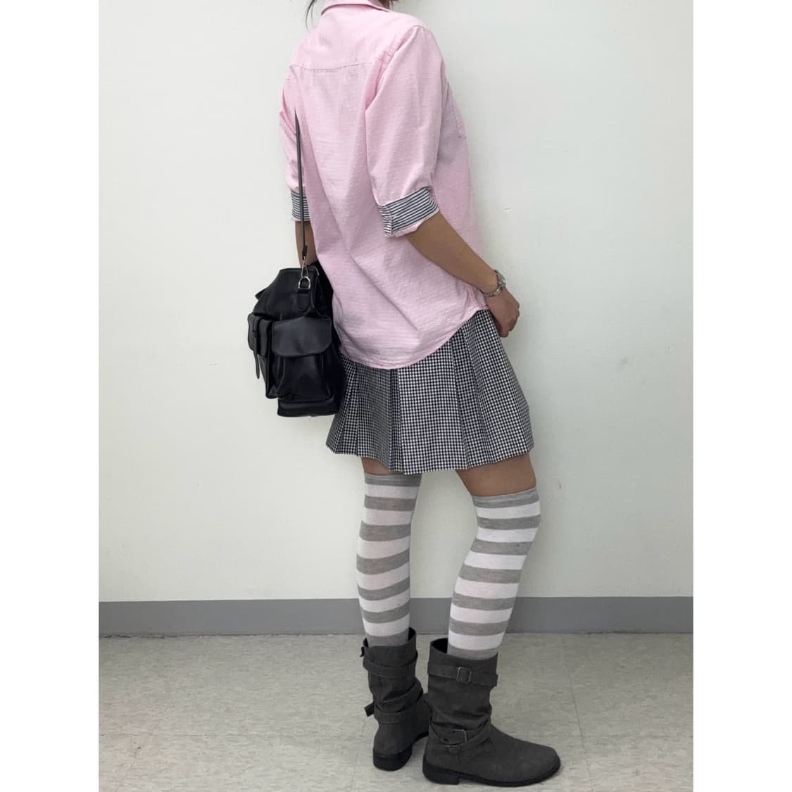 빈티지 핑크 린넨 셔츠 상품이미지4