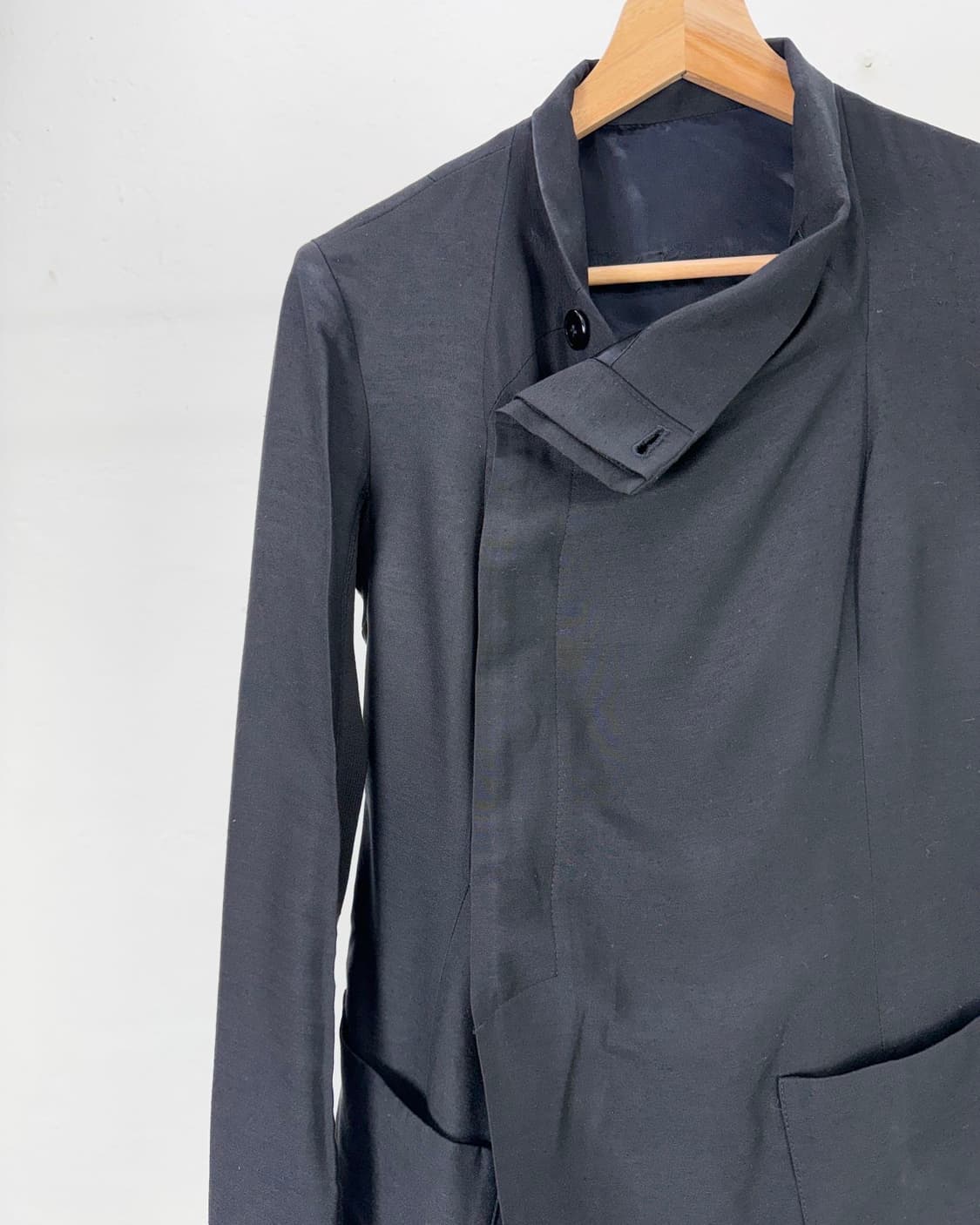 릭 오웬스 11fw 드레이프 비대칭 카라넥 레이어 자켓 상품이미지2