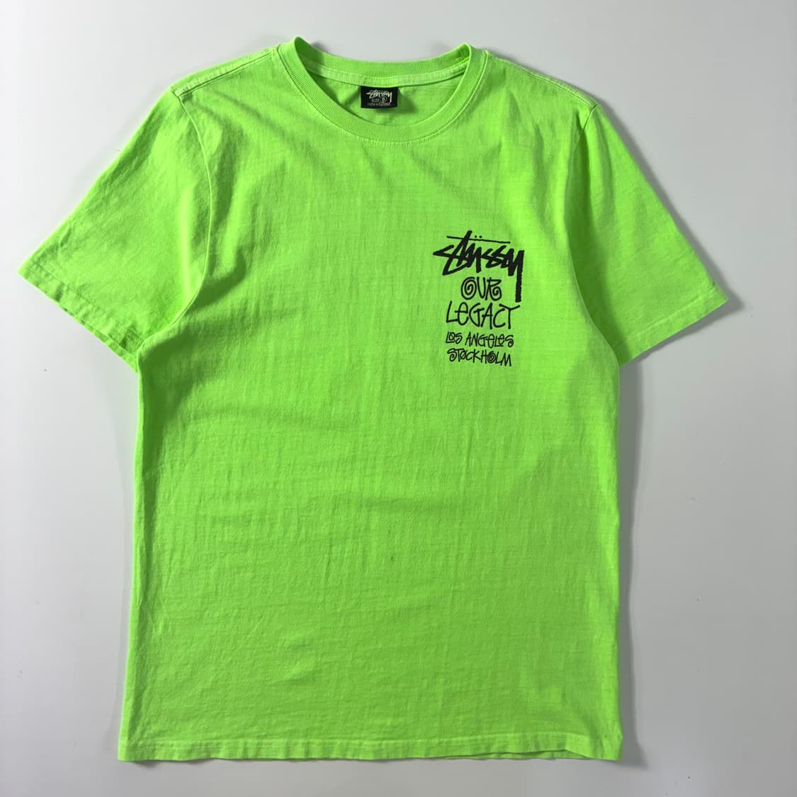 Stussy  스투시 x 아워레거시 라임그린 반팔티셔츠  상품이미지3