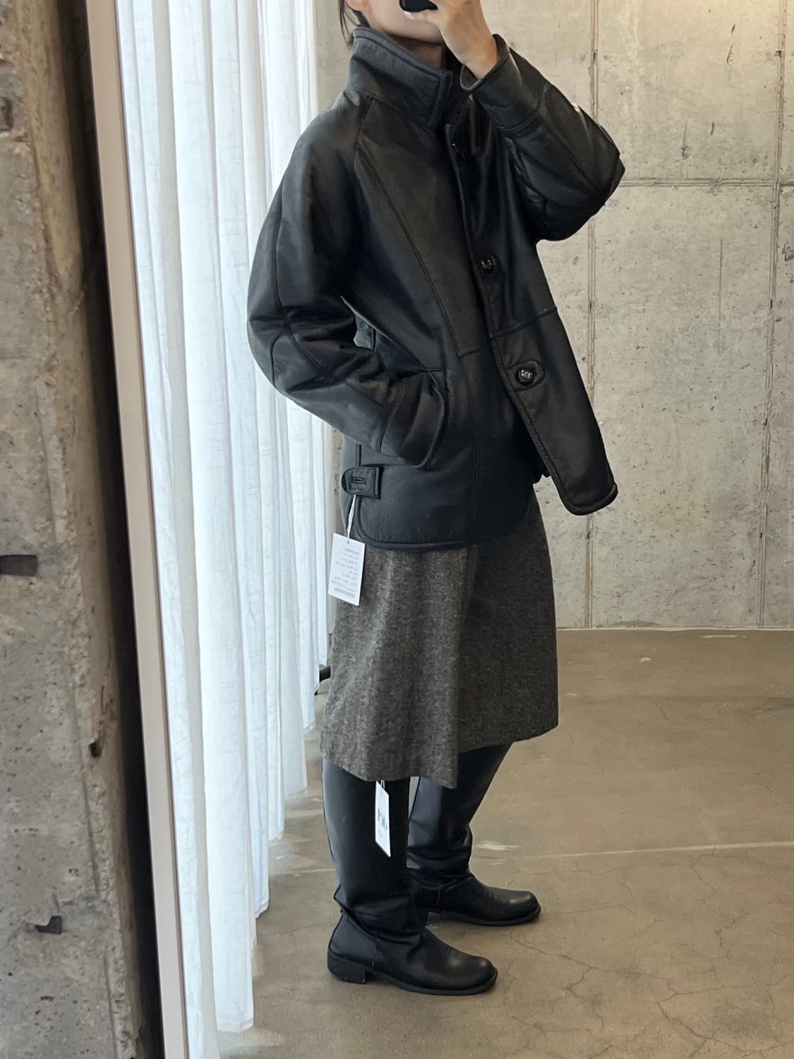 버팔로 물소 가죽 자켓 블랙 상품이미지5