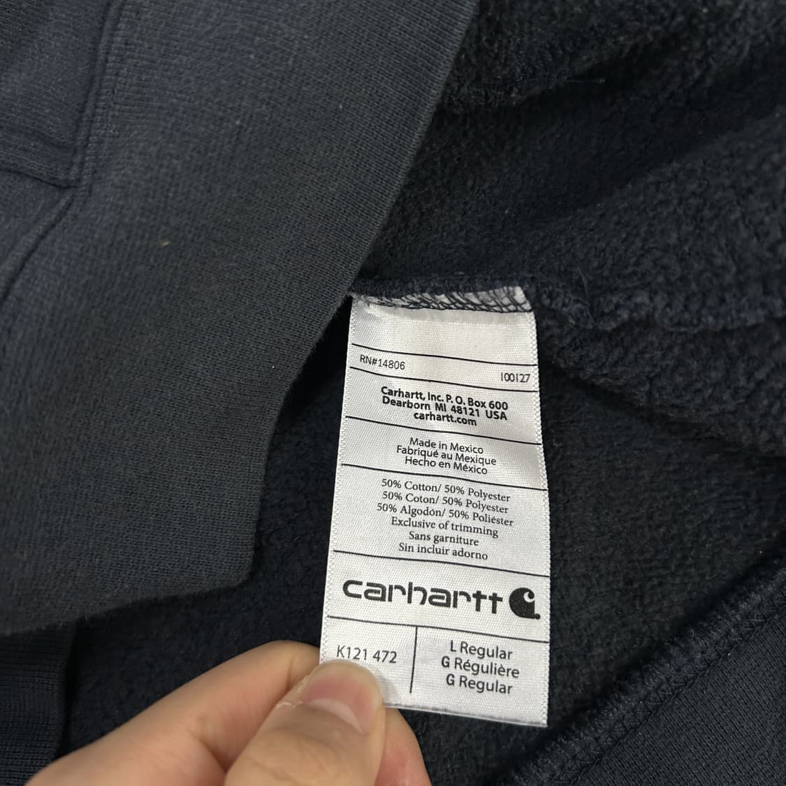 칼하트 후드티 블랙 L 상품이미지3