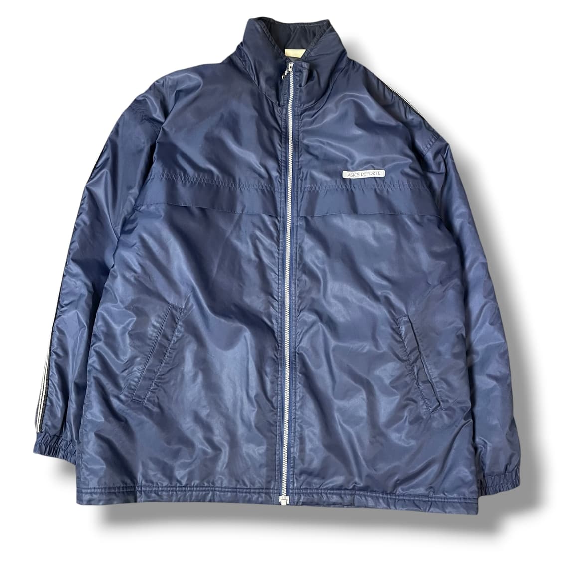 아식스 미니로고 90s 올드스쿨 네이비 후드 패딩 바람막이 상품이미지1