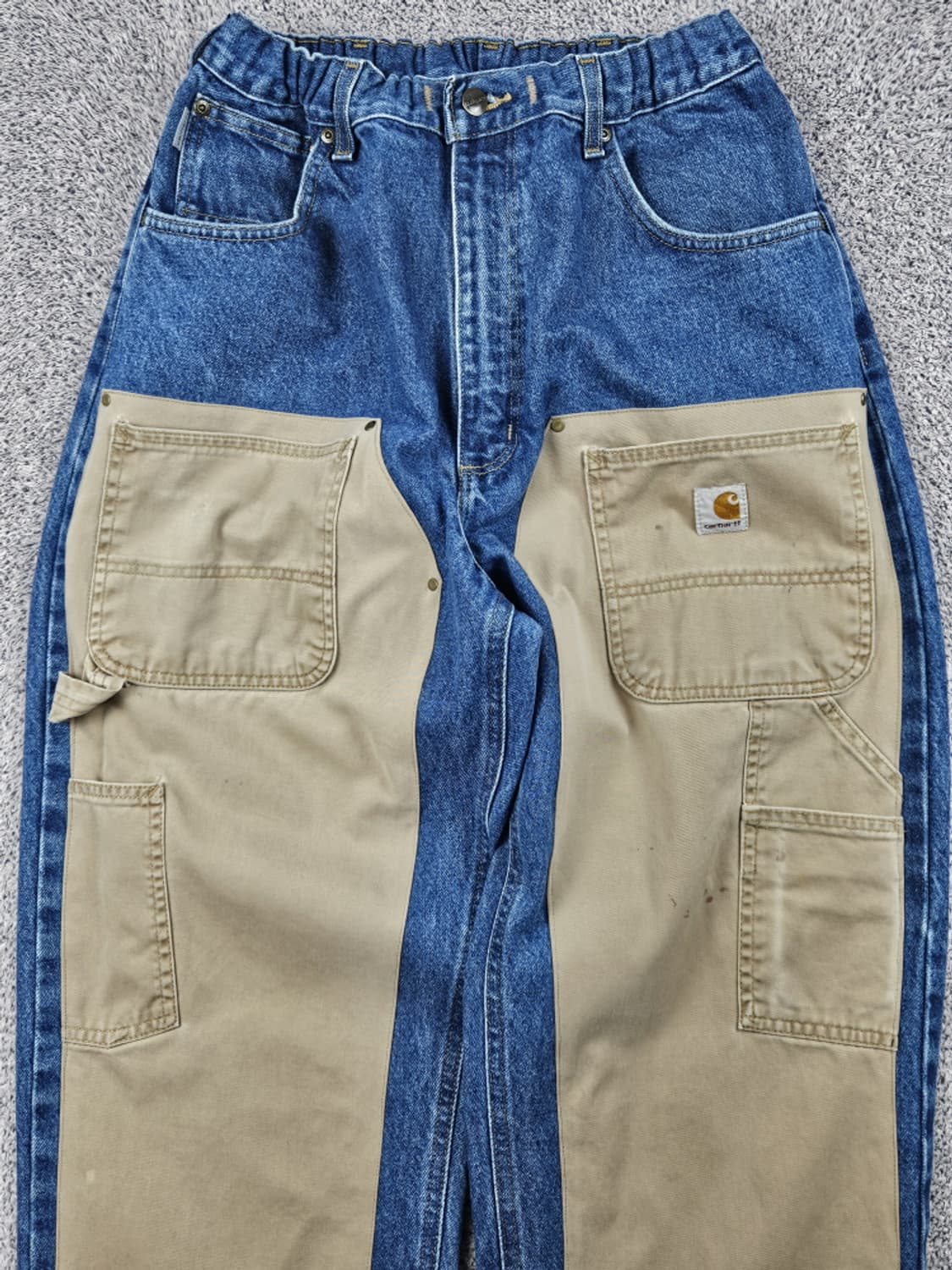 칼하트 밴딩 리메이크 커스텀 데님 워크 팬츠 (40X32) / 10349 상품이미지5