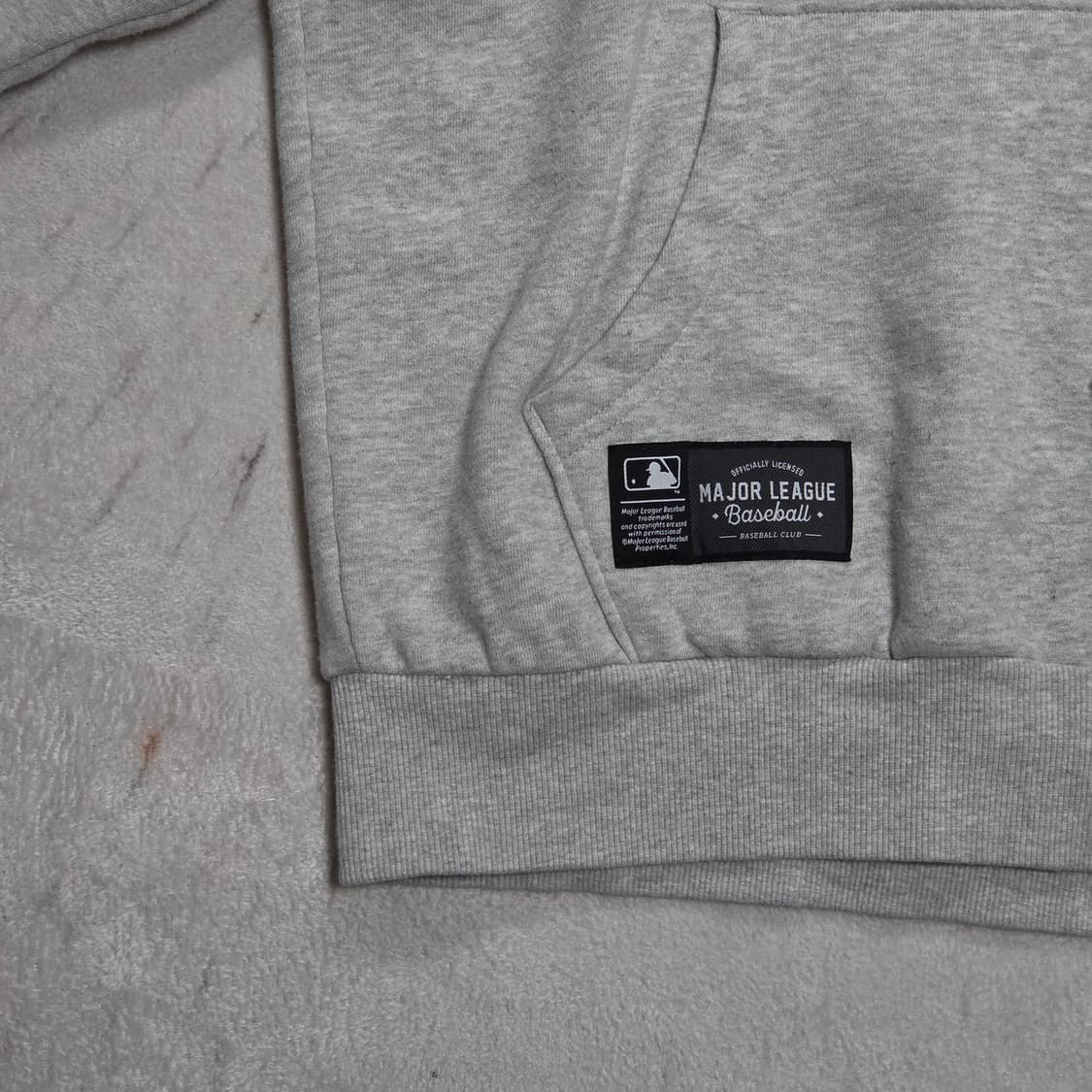 MLB NY 도트 자수 그레이 후드티 상품이미지5