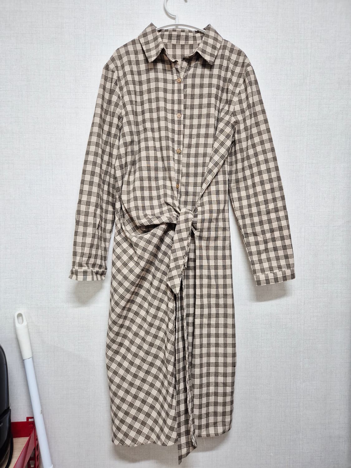 체크 롱 원피스 상품이미지1