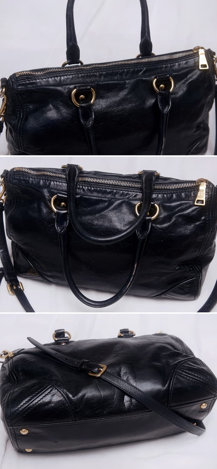 프라다 (PRADA) 비텔로 샤인 금장 블랙 2웨이 토트.숄더백 상품이미지6