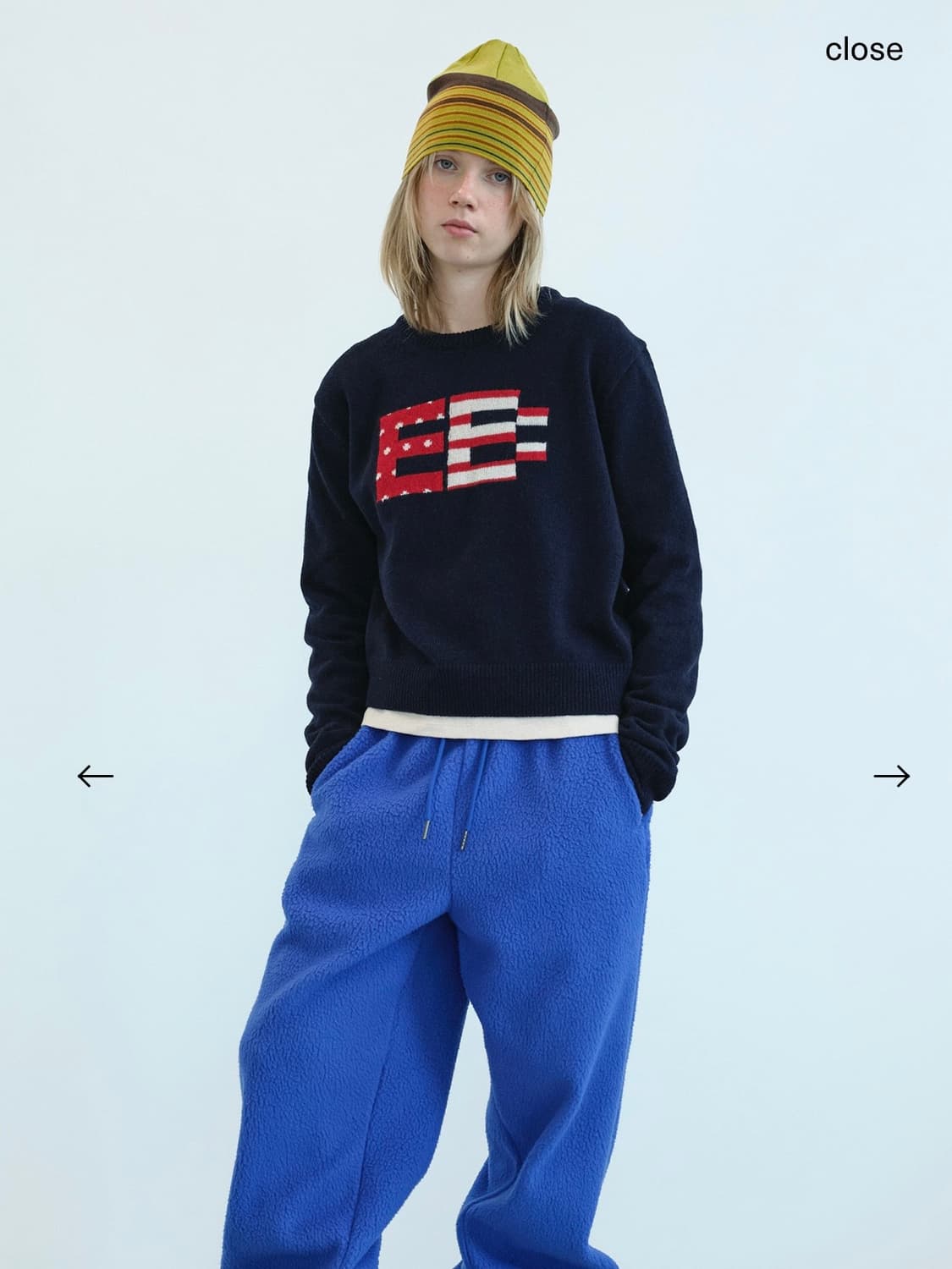 엔조블루스 픽셀 로고 니트 스웨터 (NAVY) 상품이미지2