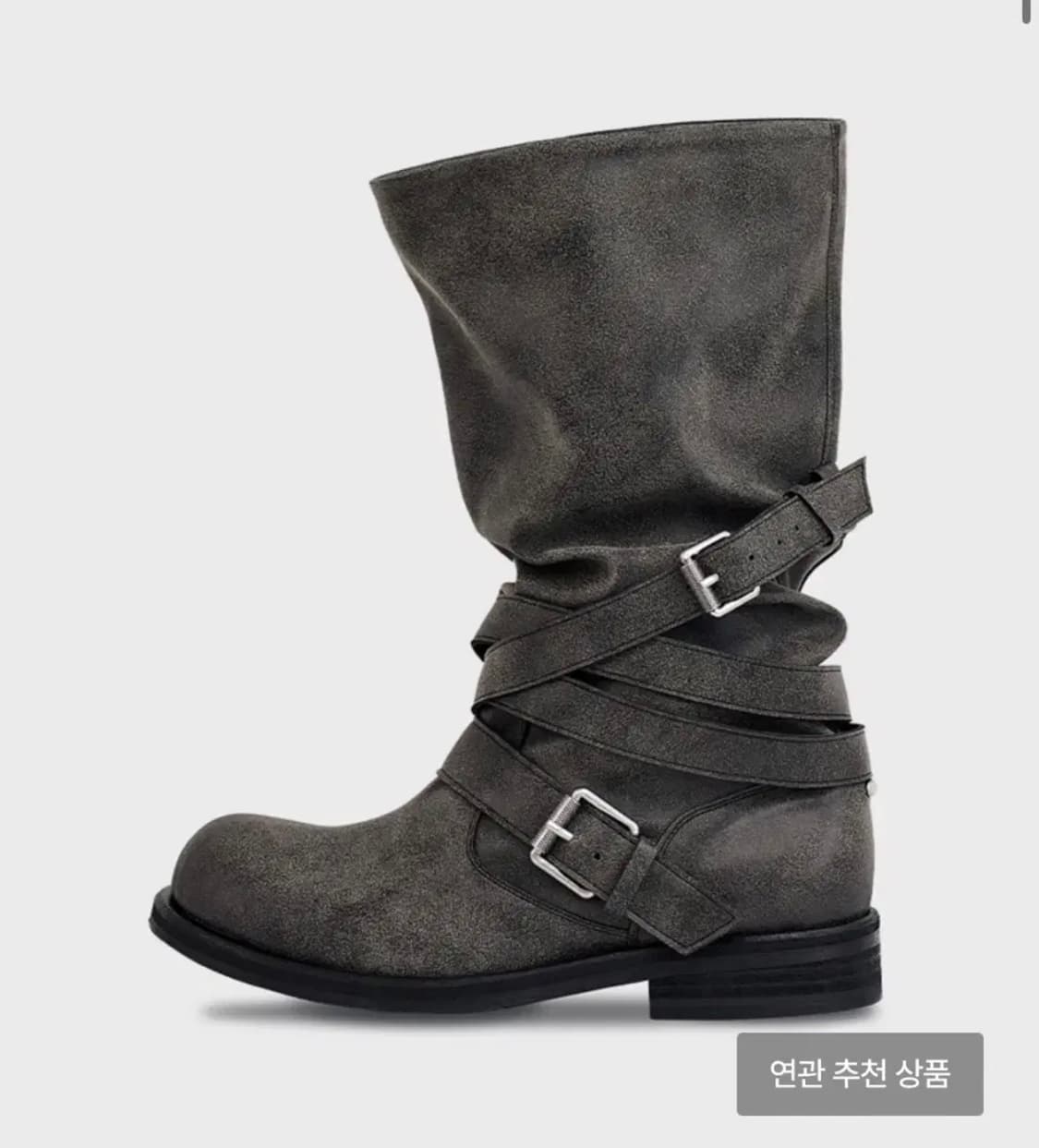 네거티브쓰리 Slouchy Long Strap Boots 그레이 구해요 상품이미지1