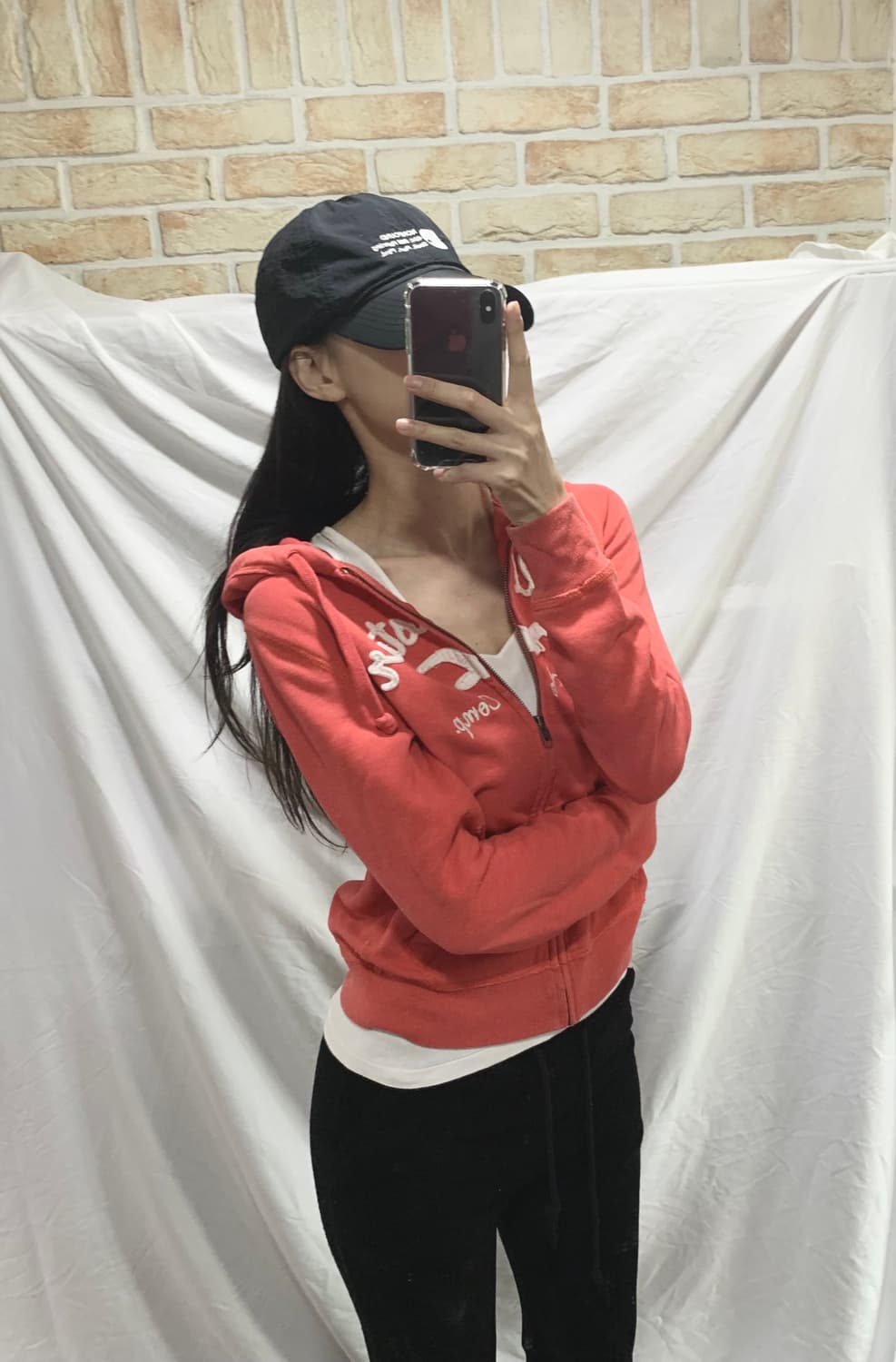 홀리스터후드집업,주황,M 상품이미지1