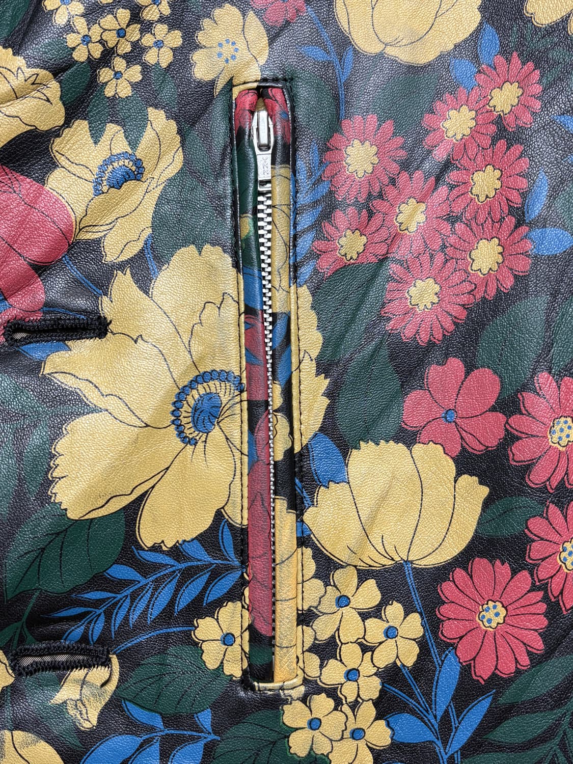 와이즈 요지 야마모토 플라워 레더 자켓 상품이미지9