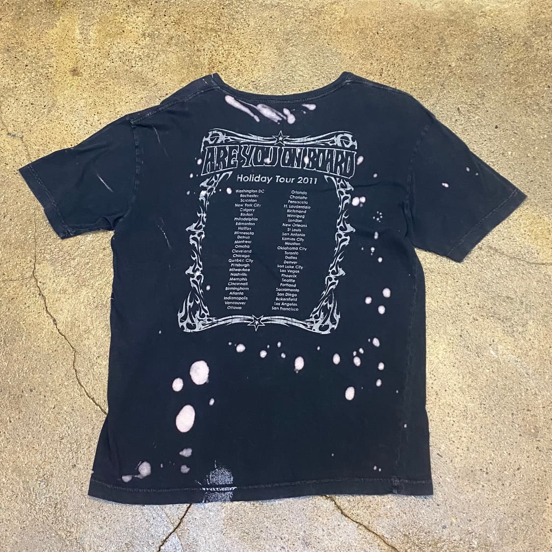 미국 빈티지 브랜드 맨즈웨어하우스 포인트 프린팅 반팔티 락티셔츠 상품이미지5