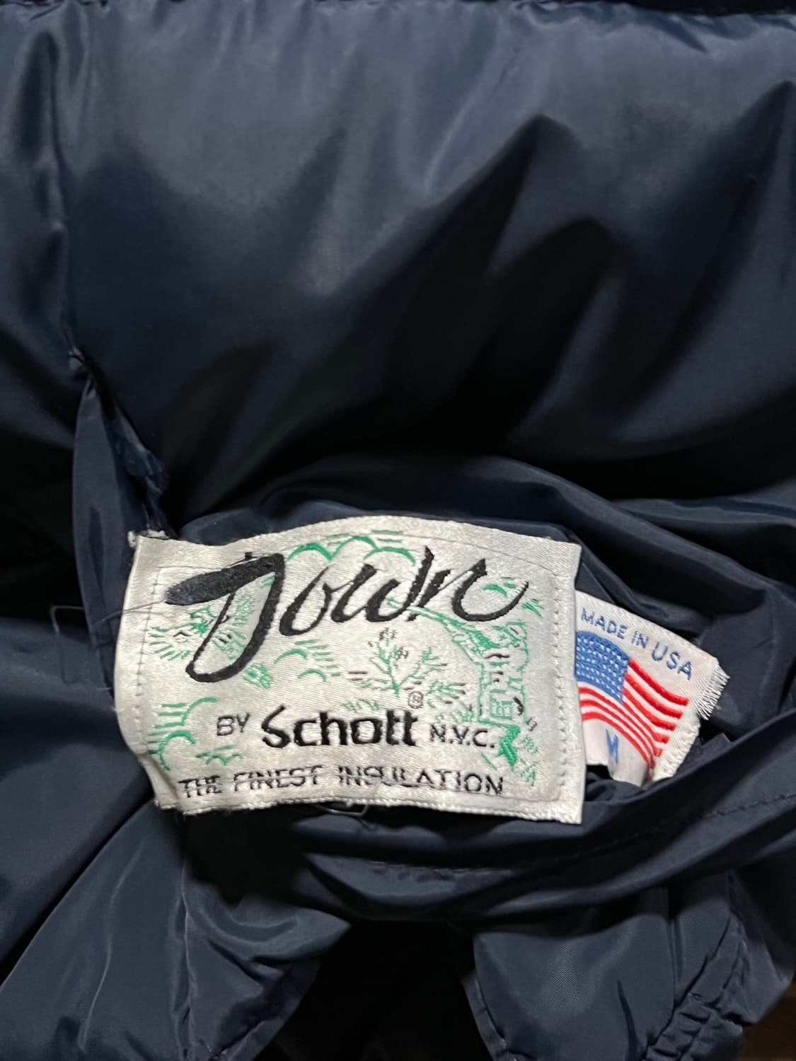 [M]90's Schott USA Made 쇼트 리버시블 다운 베스트 상품이미지6
