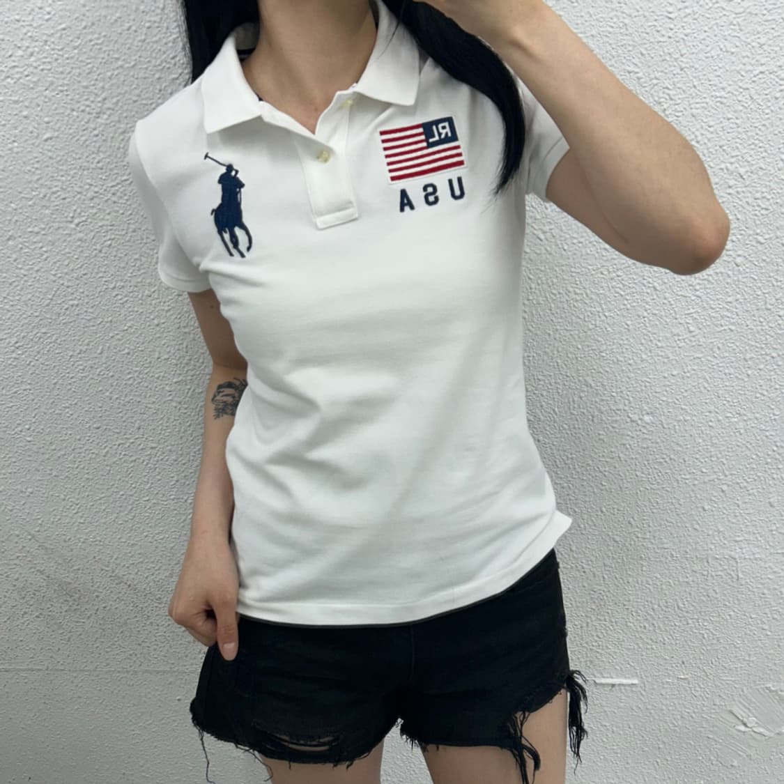 폴로 랄프로렌 USA 성조기 네이비포니 pk반팔 M 상품이미지1