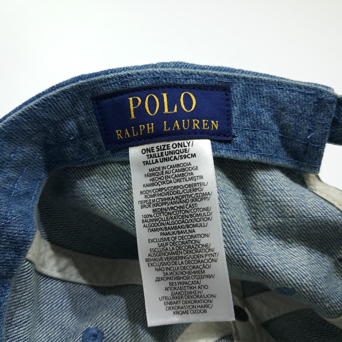 CN998 폴로 랄프로렌 데님 블랙 자수 볼캡 모자 상품이미지8