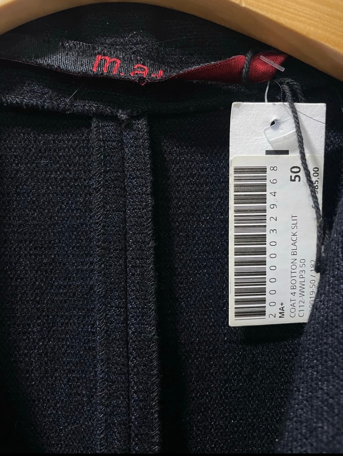 M.A+ 4 BOTTON BLACK STILL UNLINED COAT 상품이미지4