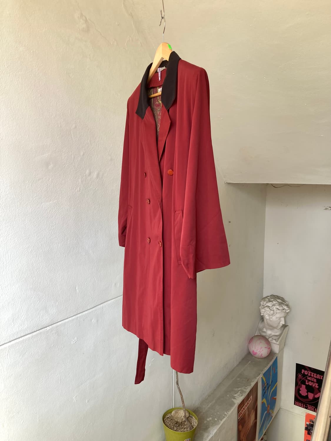 보들보들 버건디 트렌치 코트 상품이미지4