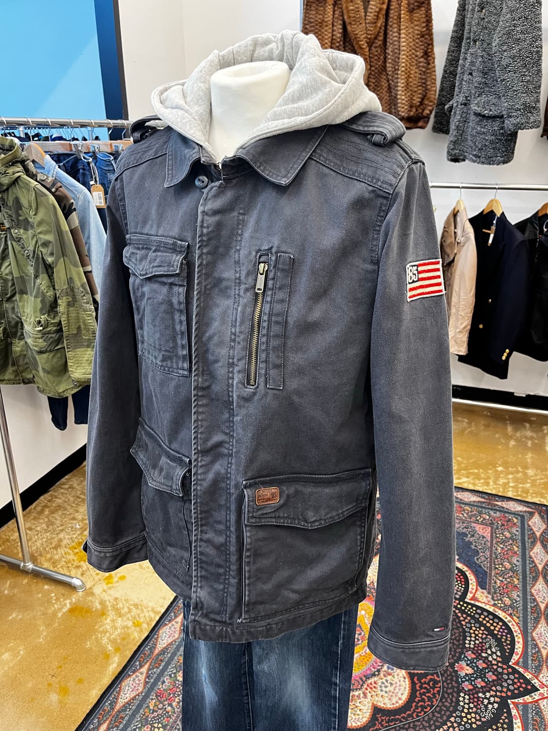 힐피거데님 헤비코튼 후드 사파리 자켓 상품이미지1