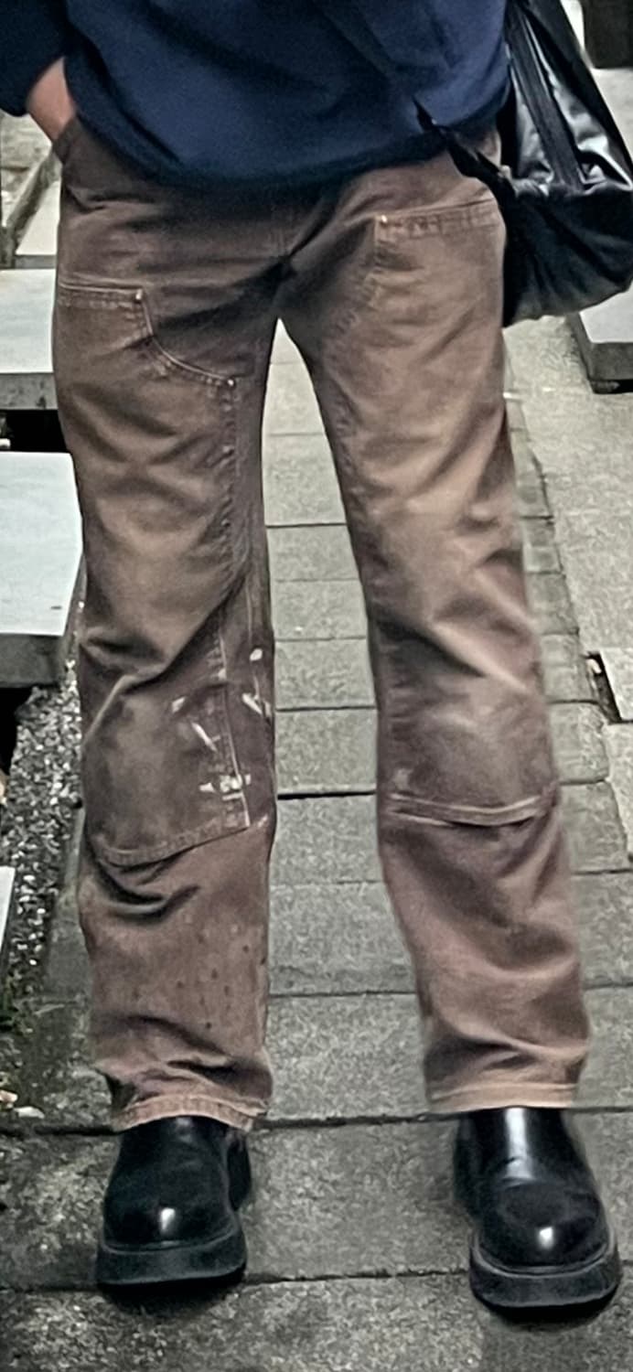 빈티지 칼하트 더블니 다크 브라운 32x30 판매 상품이미지3