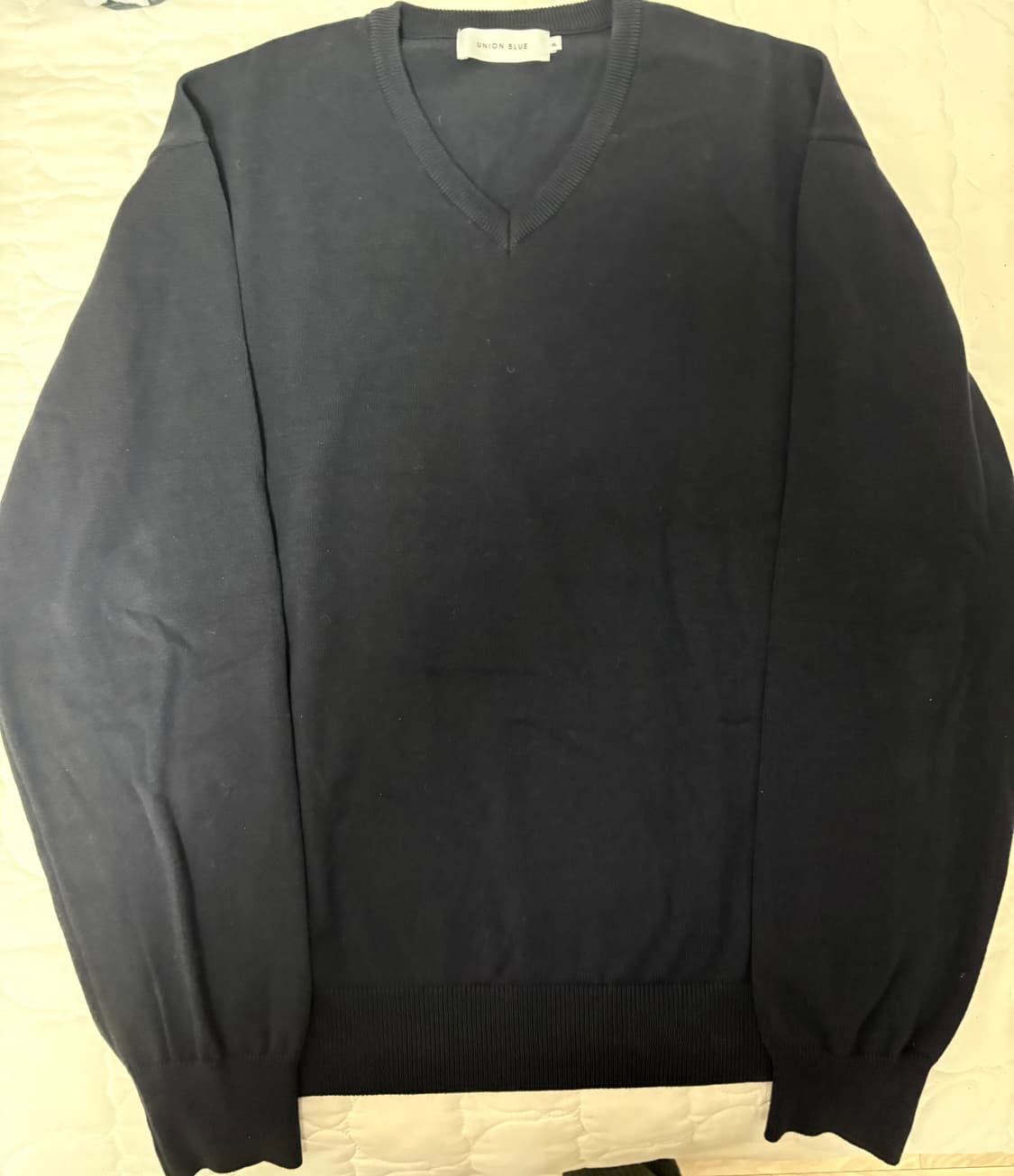 유니온블루 하드 트위스트 코튼 브이넥 니트 네이비 xl 상품이미지1