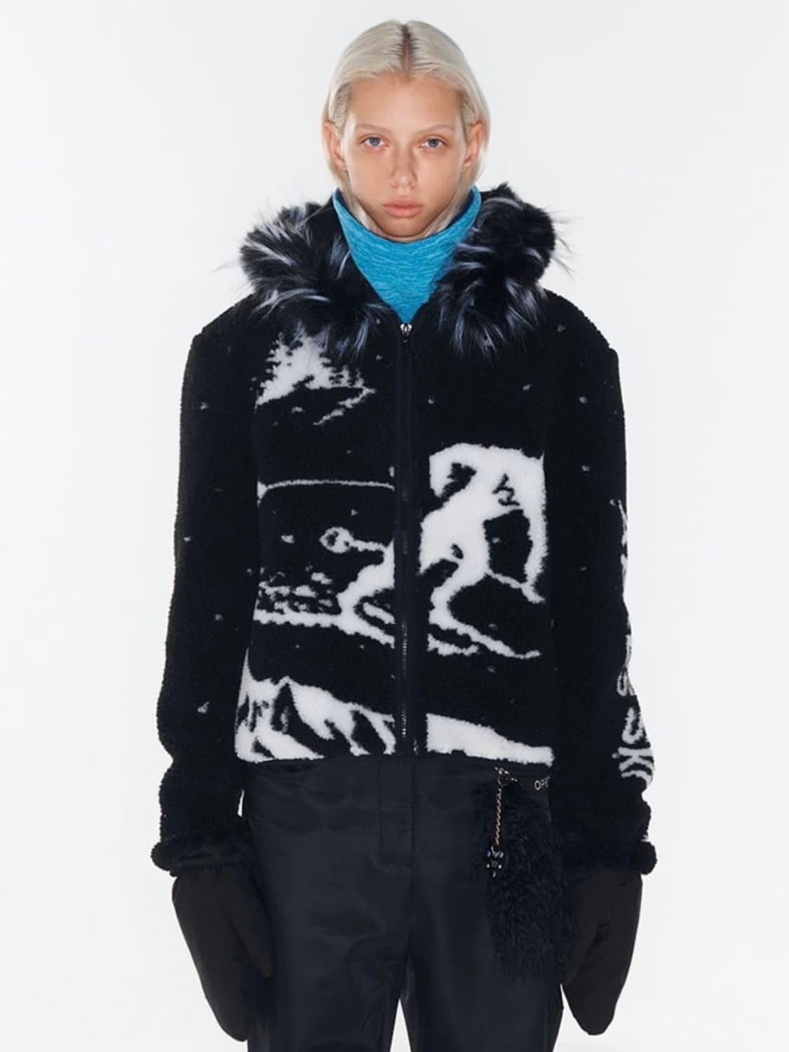 SKIING FLEECE HOODIE JACKET BLACK 상품이미지1