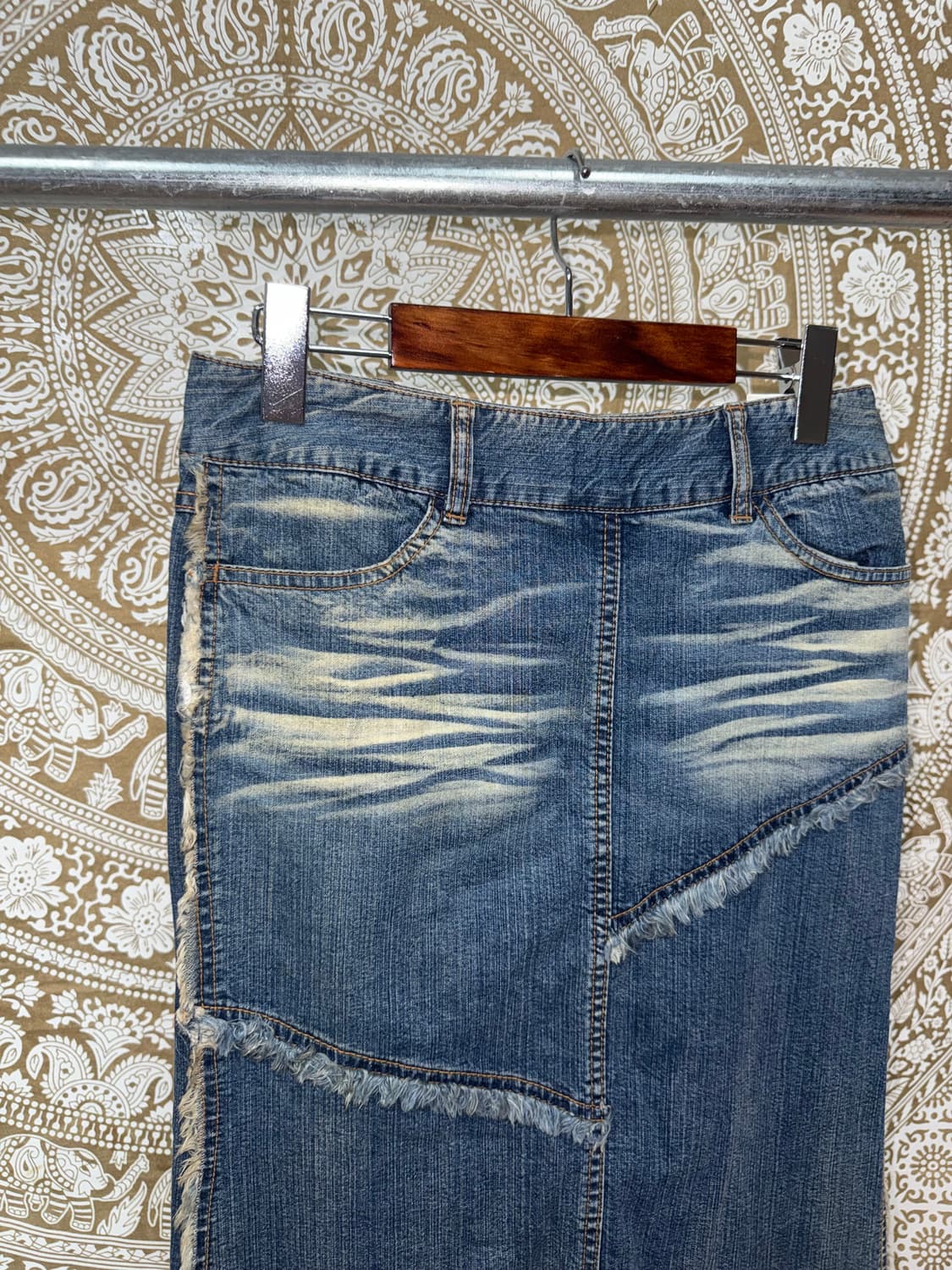 빈티지 여성 절개 워싱 데님스커트   상품이미지6