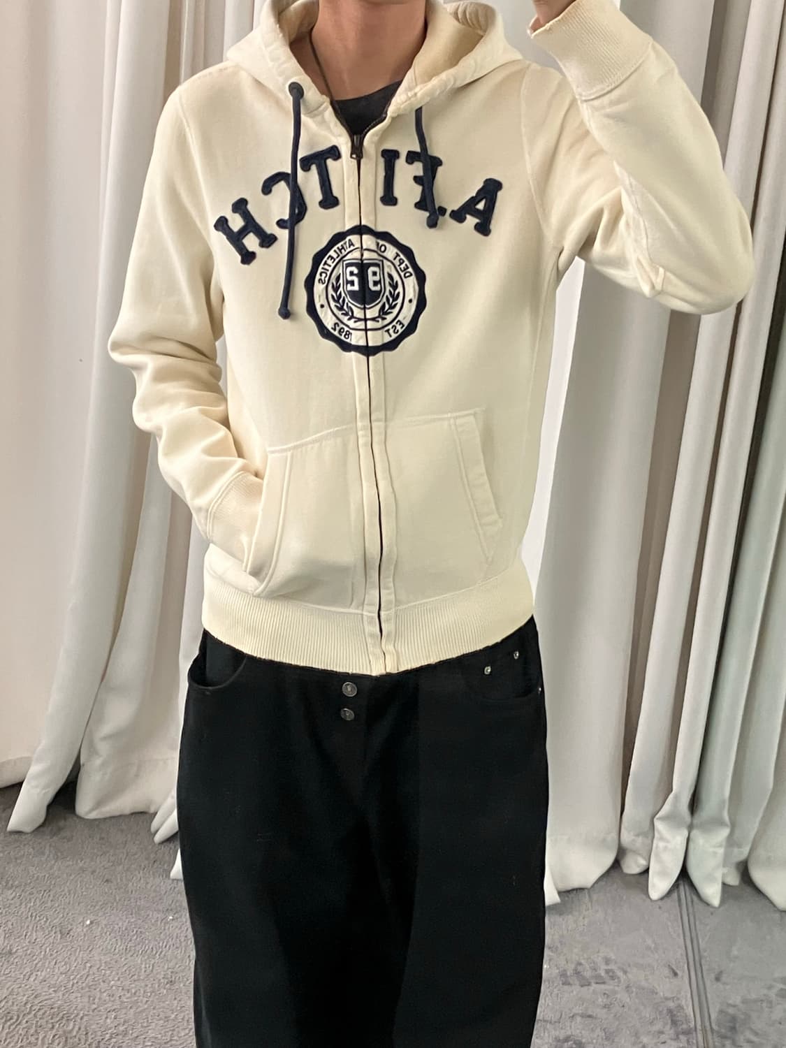 아베크롬비 크림 후드집업 M 상품이미지6