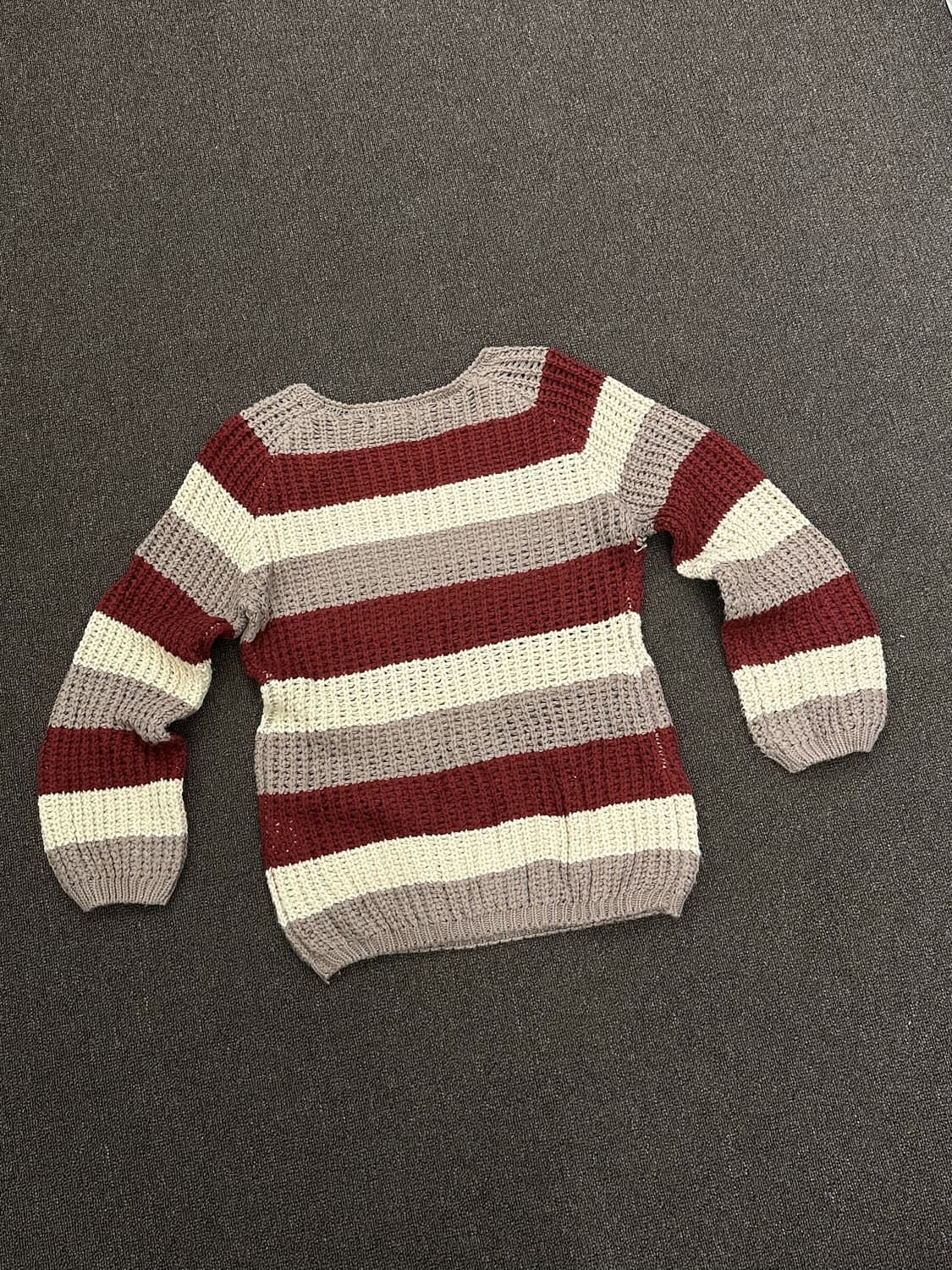 OS)SpRay 빈티지 스트라이프 크로셰 니트 스웨터 상품이미지4